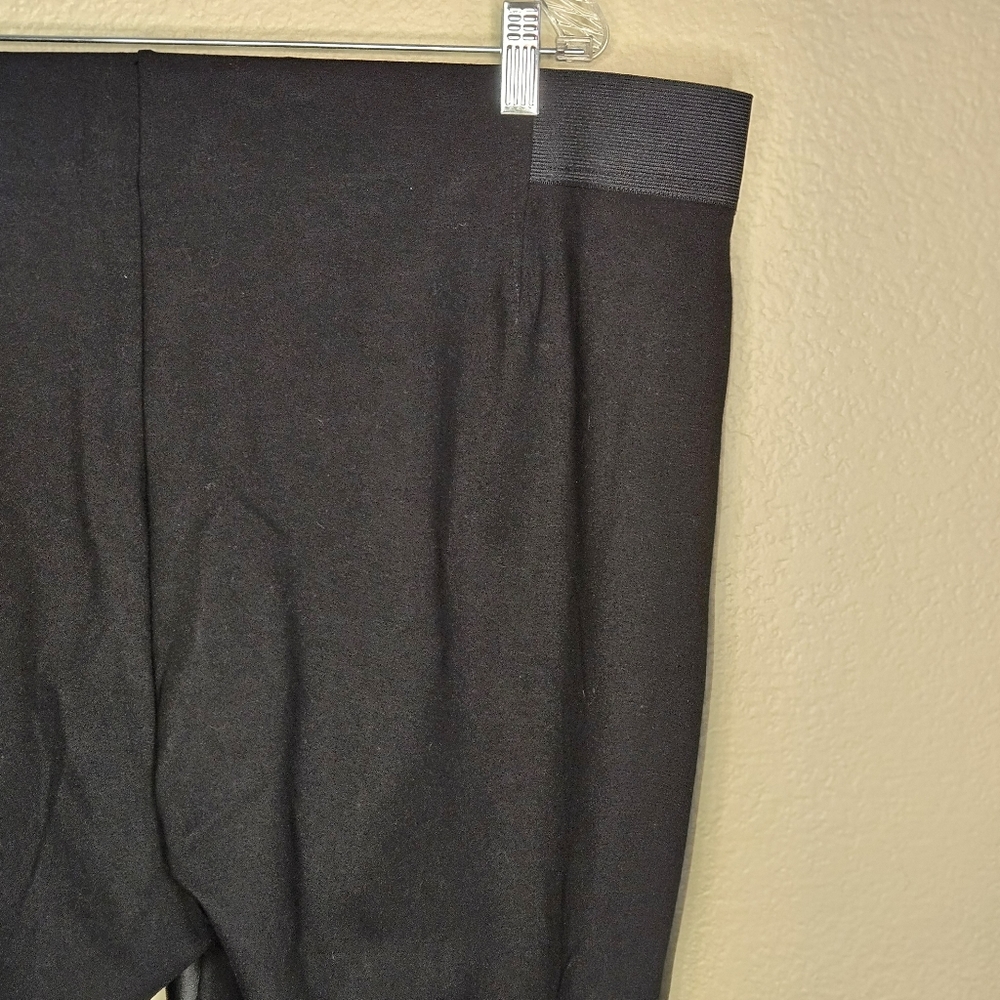 NWT Chaps 2X Black Faux Leather Ponte Leggings W-2490 - Picture 10 of 14